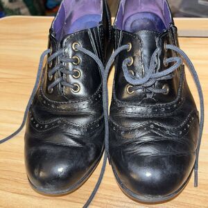 Hotter Somerley Womens Dress Shoes Size 6.5 M Black Leather School Comfort